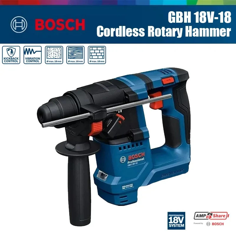 Power Tools Drill - Bosch GBH 18V-18 Martillo Rotatorio Inalámbrico