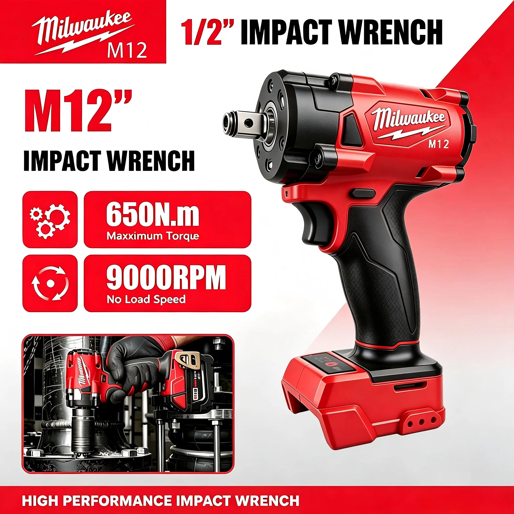 Milwaukee Drill M12 Fuel - Llave de impacto inalámbrica sin escobillas