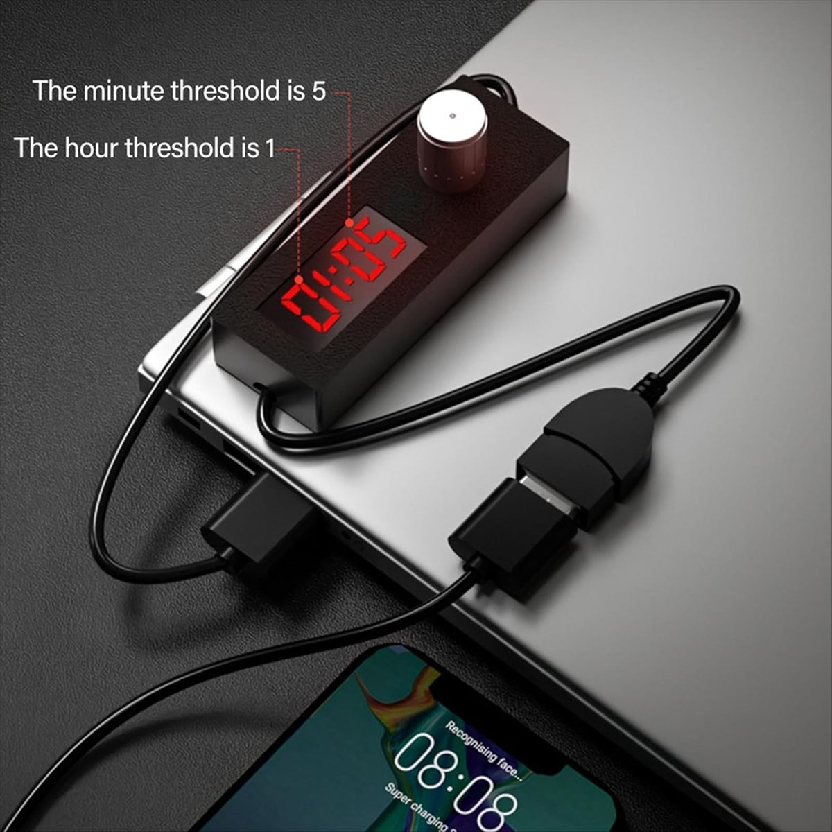 Power Tools Mall - Cable Temporizador USB MALL para Apagado