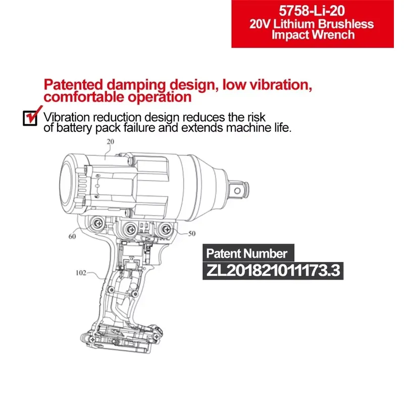Llave de impacto Devon de 20V  - Power Tools Battery reseña y precio