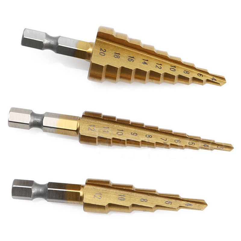 Juego de 3 brocas escalonadas  - Power Tools Mall reseña y precio